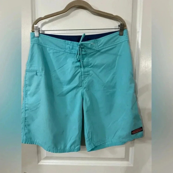 Vineyard Vines Men’s Light Blue Unlined Solid Stretch Board Shorts - Size 33 - Picture 1 of 10
